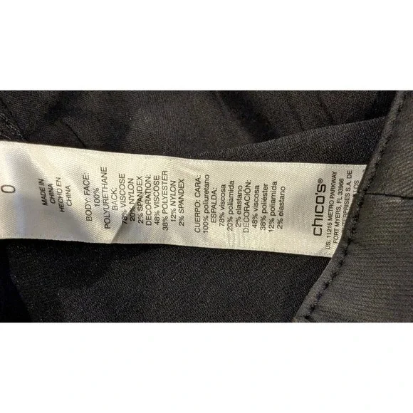 Chico's Black Embellished‎ Straight Leg Ankle Pants Size S whimsigoth rock - Picture 2 of 7